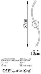 Черна LED стенна лампа Yilan – Opviq lights