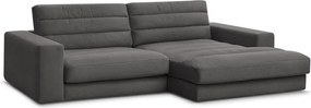 Антрацитен кадифен ъглов диван (десен ъгъл) Sierra – Bobochic Paris