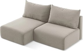 Кафяво-сив кадифен сгъваем/с място за съхранение ъглов диван (ляв ъгъл) Kalena – Makamii