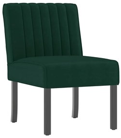 352453 vidaXL Ниско кресло, тъмнозелено, кадифе
