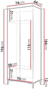 Гардероб Zilion with Mirror-Fusiko