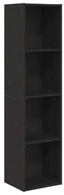 862409 vidaXL Шкаф за книги с рафт Черен дъб 143 x 30 x 36 см Инженерно дърво