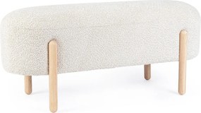 Кремава подплатена пейка от прежда с примки от букле Dayla – Bizzotto