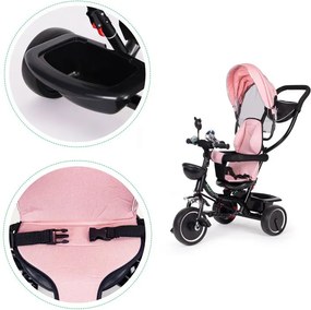 Триколка, детска количка розова ECOTOYS