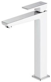 OMNIRES PM7412CRB - Кран за мивка PARMA 27,3 см лъскав хром/бял