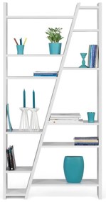 Бял шкаф за книги 97x195 cm Delta - TemaHome