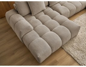 Кафяво-сив шенилов сгъваем/с място за съхранение ъглов диван (десен ъгъл/U форма) Everest – Bobochic Paris