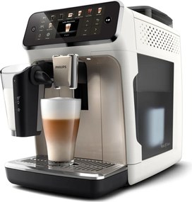 Кафеавтомат Philips LatteGo 5500 EP5543/90, 1500W, 15 bar, 1.8 л, 20 напитки, LatteGo, SilentBrew, QuickStart, Керамична мелачка, Сензорен екран, Бял хром