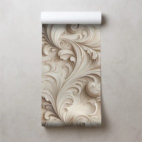 Тапет – Елегантни бежови орнаменти върху мрамор