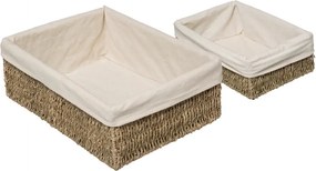 Комплект от 2 коша за съхранение 5five, Ротанг и памук