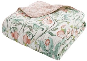 Зелено-розова покривка за двойно легло 220x230 cm Clarence Floral - Catherine Lansfield