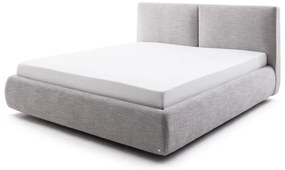 Сиво двойно легло 180x200 cm тапицирано с място за съхранение с включена подматрачна рамка Atesio – Meise Möbel