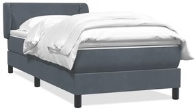 3317422 vidaXL Боксспринг легло с матрак, тъмносиво, 80x210 см, кадифе