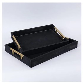 К-кт 2x Декоративен поднос 40x30/34x24 cm черен