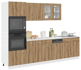 3328572 vidaXL Комплект кухненски шкафове 7 части дъб артизан инженерно дърво