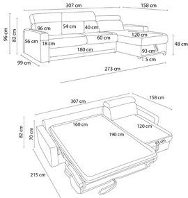 Разтегателен ъглов диван в цвят горчица (променлив) Monaco – Bobochic Paris