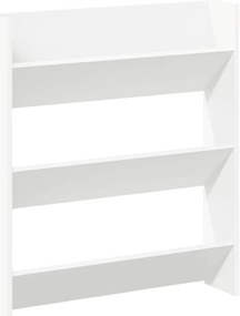 806777 vidaXL Стенен шкаф за обувки, бял, 80x18x90 см, инженерно дърво