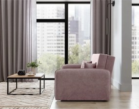 Розов шенилов разтегателен диван с място за съхранение 155 cm Laine – ELTAP