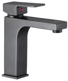 Стоящ смесител за умивалник " ЯСМИНА BLACK" ICF 1008866MB, месинг, графитено черен, 17.5x16см