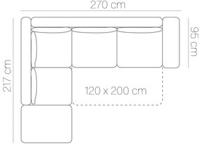 Ъглов диван Parma-Left-Gkri Skouro