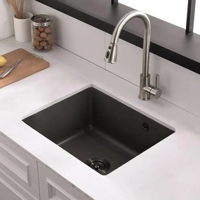 Кухненска мивка ICGS 8274G, композитен материал, едно корито, със сифон, 55x45см