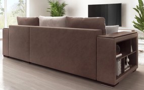 Разтегателен ъглов диван с подлакътник етажерка Мелвин Спринг S