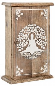 Шкаф за ключове Home ESPRIT Бял Естествен 18 x 7,5 x 28 cm