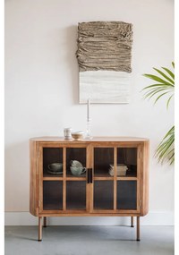 Витрина от масивно каучуково дърво в естествен цвят 100x80x38 cm Yaz – White Label