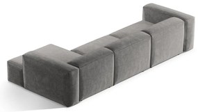 Светлосив ъглов диван от рипсено кадифе (десен ъгъл) Bergano – Cosmopolitan Design