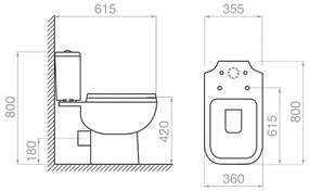 Тоалетна чиния Pyramis Marelia Rimless PS