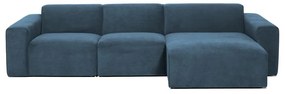Син ъглов диван от рипсено кадифе (десен ъгъл) Sting – Scandic