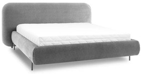 Сиво двойно легло 180x200 cm тапицирано с място за съхранение с включена подматрачна рамка Pointt – ELTAP