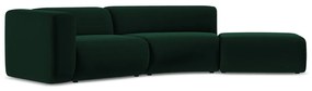 Тъмнозелен кадифен шезлонг (десен ъгъл) Ekahi – Makamii
