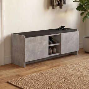 Шкаф за обувки Verly TopMebel от меламин в цвят бетон сив 110x33.2x43cm.