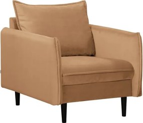 Кафяво кадифено кресло Juli – Ropez