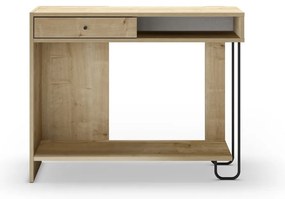 Конзолна маса с плот в дъбов декор в естествен цвят 35x100 cm Saturne - Marckeric