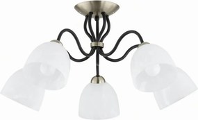 Плафонен полилей ARIEL 5xE27/15W/230V месинг/черен