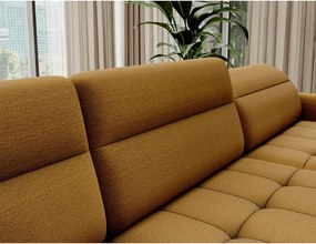 Жълт кадифен разтегателен ъглов диван с място за съхранение (ляв ъгъл U форма) Berrto – ELTAP