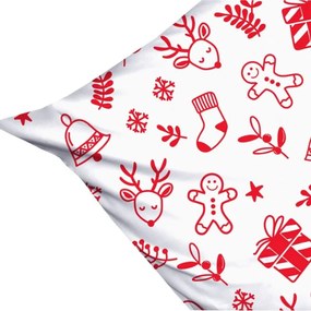 Коледни чаршафи от висококачествен памук - мотив с коледни орнаменти Ширина: 220 см | Дължина: 200 см