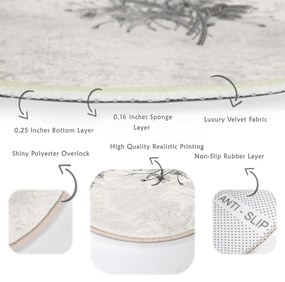 Кремав кръгъл килим подходящ за пране и за прахосмукачки роботи ø 80 cm Comfort – Mila Home
