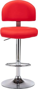249650 vidaXL Бар табуретка, червена, изкуствена кожа