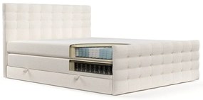 Кремаво боксспринг легло с място за съхранение 200x200 cm Blend – Maison de Rêve