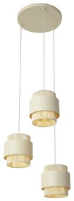 Модерен висящa лампa бежовa със злато 3 светлини - Kora