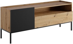 ТВ шкаф Como 1D1SZ-Естествено дърво-Черен