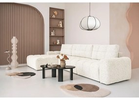 Кремав разтегателен модулен ъглов диван с място за съхранение (ляв ъгъл) Lulu – Miuform