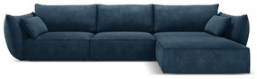 Тъмносин ъглов диван (десен ъгъл) Vanda - Mazzini Sofas