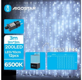 Aigostar - LED Екстериорни коледни лампички 200xLED/8 функции 5x2 м IP44 студено бял