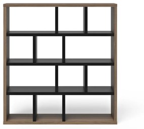 Кафяво-черен шкаф за книги от орех 150x159 cm Berlin - TemaHome