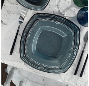 24-частен комплект за хранене, син/порцелан