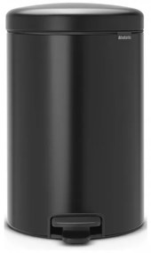 Кош за боклук с педал Brabantia NewIcon 649044, 20 л, Плавно затваряне, Противоплъзгаща основа, Черен